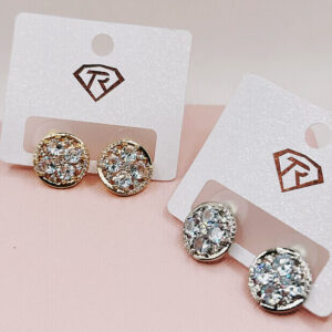 S925 Brincos Redondos Prata Diamante Branco Brincos Redondos moda Única Brincos Simples e exclusivos