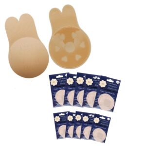 Remendo de mamilo de orelha de coelho de tecido anti-colisão silicone invisível levantamento de peito e combinação de re