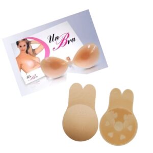 Conjunto de remendo invisível para levantamento de seios com orelhas de coelho + sutiã invisível push-up de silicone